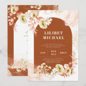 Invitation Saisons Chute Plus Tôt Mélange Boho Floral Mariage (Devant / Derrière)