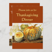 Invitation SAISONS FRUITS / Dîner d'action de grâces CITROUIL (Devant / Derrière)