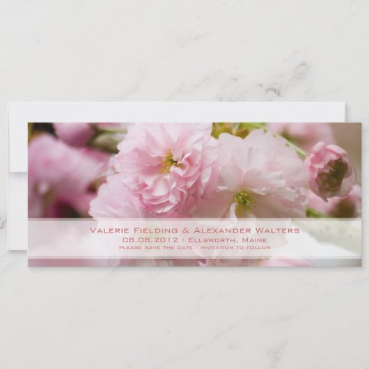 Invitation Sakura • Annonce de sauvegarde de la date (Devant)