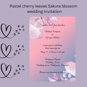 Invitation sakura en fleurs de cerisier pastel
