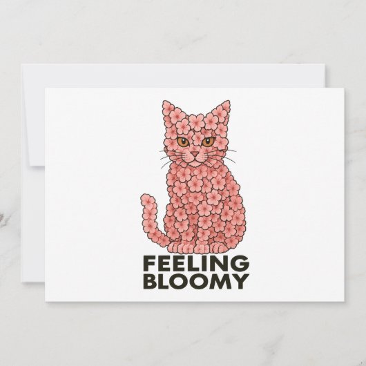 Invitation Sakura Fleurs Chat Sentiment de Bloomie (Devant)