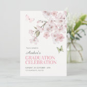 Invitation Sakura flowers bloom graduation (Debout devant)