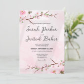 Invitation Sakura Japonaise Fleur de cerisier Mariage asiatiq (Debout devant)