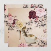 Invitation sakura nuptiale rose cerise (Devant / Derrière)