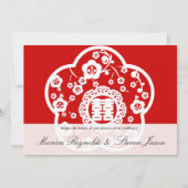 Invitation Sakura oriental épousant le double invitatio de (Devant)