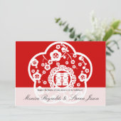 Invitation Sakura oriental épousant le double invitatio de (Debout devant)