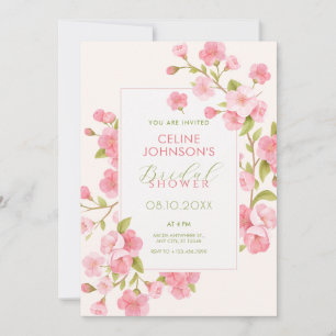 Invitation Sakura rose fleur fleur fleurie douche nuptiale