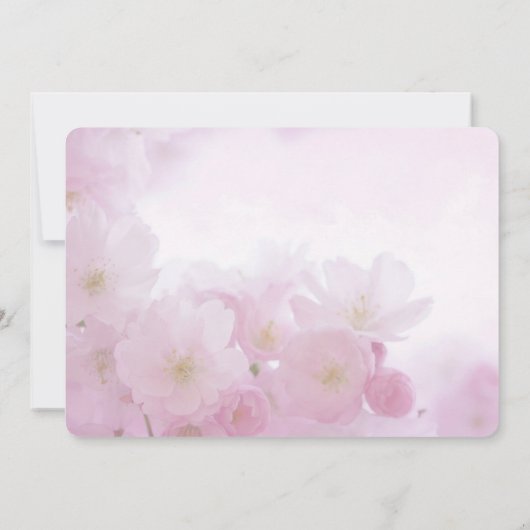 Invitation Sakura rose printemps, fleurs de cerisiers. Mariag (Dos)