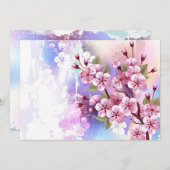 Invitation Sakura rose sur la peinture Arrière - plan (Devant / Derrière)