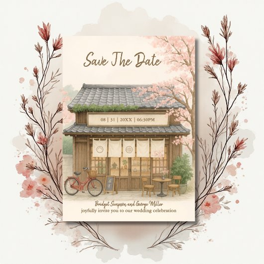 Invitation sakura tea house Destination mariage Enregistrer l