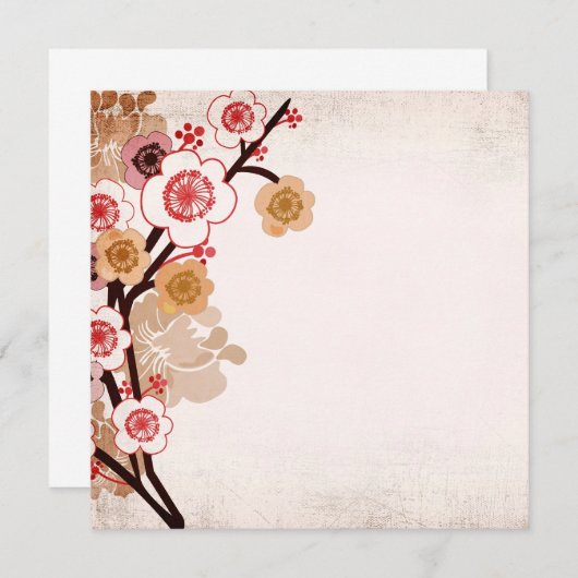 Invitation sakura vintage (Devant / Derrière)