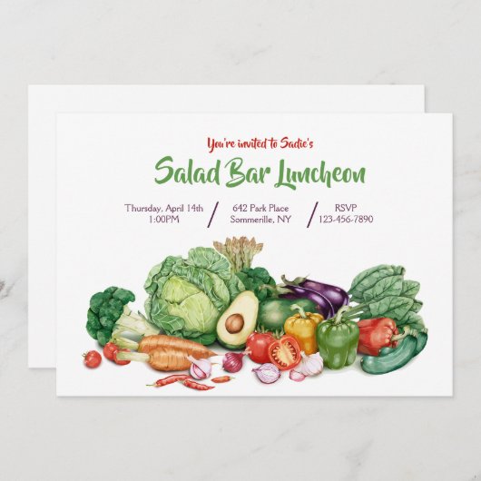 Invitation Salade Bar (Devant / Derrière)