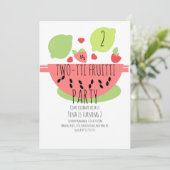 Invitation Salade de Fruits Tropicaux Tutti Fruitti Été (Debout devant)