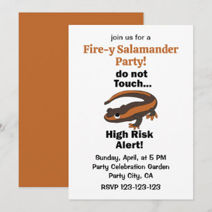 Invitation Salamandre de feu Ne pas toucher Alerte à haut ris