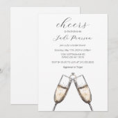 Invitation Salers Champagne Elegant Classy Fête des mariées (Devant / Derrière)