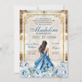 Invitation Salle de bal royale Dusty Blue Quinceanera (Devant)
