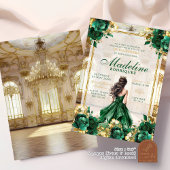 Invitation Salle de bal royale Emerald Green Quinceanera