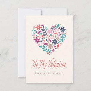 Invitation Salle de classe Floral Heart Valentine