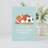 Invitation Salle de classe pour enfants à thème sportif Valen (Debout devant)