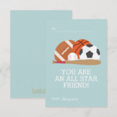 Invitation Salle de classe pour enfants à thème sportif Valen (Devant / Derrière)