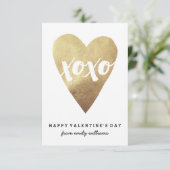 Invitation Salle de classe XOXO en or Valentine - Blanc (Debout devant)