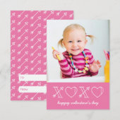 Invitation Salle de classe Xs & Os Valentine - Magenta (Devant / Derrière)