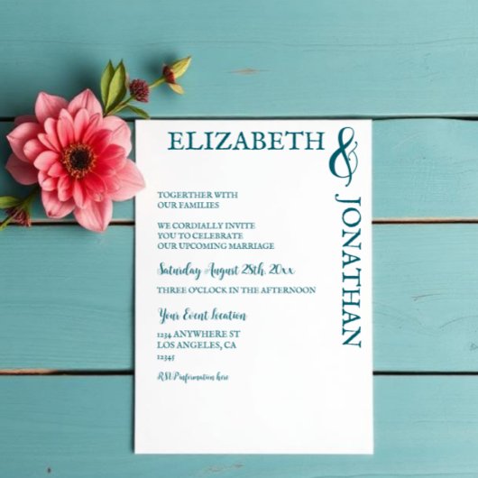 Invitation Salle de douche de couples avec typographie modern