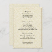 Invitation Salle De Réception De Mariage Classique Simple Et  (Devant / Derrière)