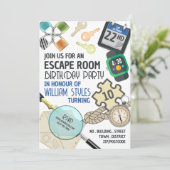 Invitation Salle d'évasion élégante, fête d'anniversaire (Debout devant)