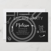 Invitation Salle d'évasion moderne Fête d'anniversaire Gris N (Devant)