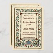 Invitation Salle médiévale éclairée (Devant / Derrière)