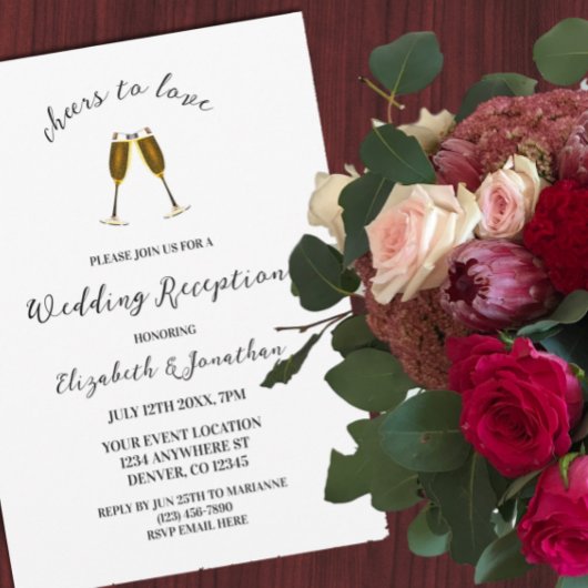 Invitation Salles D'Amour Champagne Verres Réception De Maria