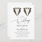 Invitation Salles. M. et M. suit. Fierté lgbt. Mariage gay (Devant / Derrière)