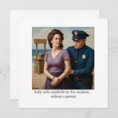 Invitation Sally sells seashells by the seashore (Devant / Derrière)