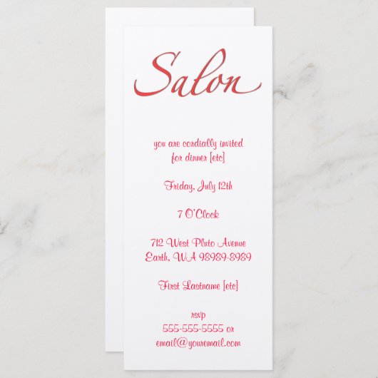 Invitation Salon (Devant / Derrière)