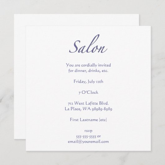 Invitation Salon (Devant / Derrière)