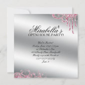 Invitation Salon à ongles élégant Parties scintillant rose Bl (Dos)