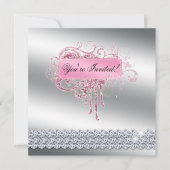 Invitation Salon à ongles élégant Parties scintillant rose Bl (Devant)