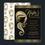 Invitation Salon de beauté et de coiffure pour filles élégant<br><div class="desc">Personnaliser pour tout événement</div>