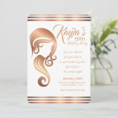 Invitation Salon de beauté et de coiffure pour filles Rose Go (Debout devant)