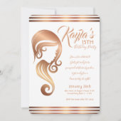 Invitation Salon de beauté et de coiffure pour filles Rose Go (Devant)