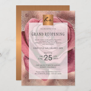 Invitation Salon de beauté luxe élégante sécurité grand réouv