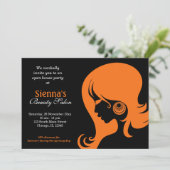 Invitation Salon de beauté (Orange) (Debout devant)