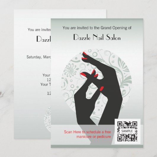 Invitation Salon de clou de modèle d'invitation (Devant / Derrière)