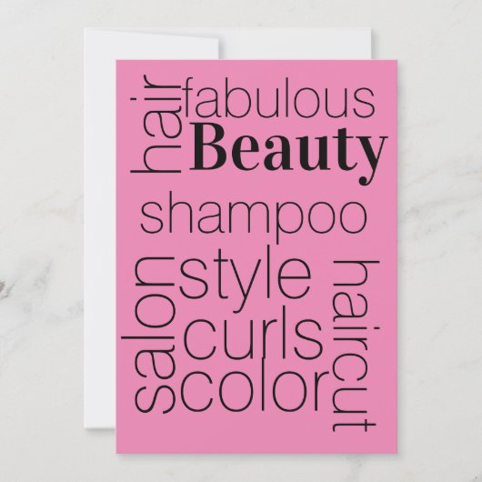 Invitation salon de coiffure, (Devant)