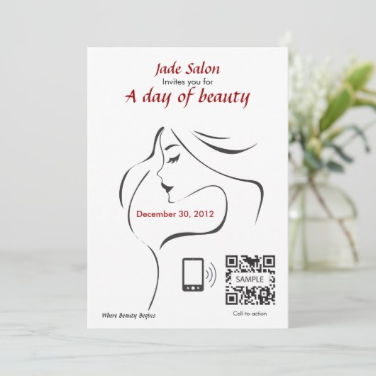 Invitation Salon de coiffure de modèle d'invitation (Debout devant)