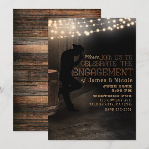 Invitation Salon de Pub Country Rustique Cowboy pour une Soir