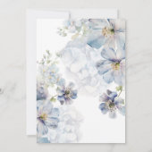 Invitation Salon de thé fleur sauvage bleu (Dos)