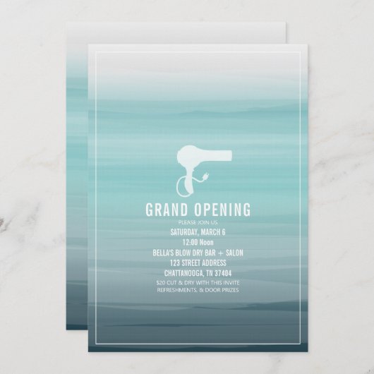 Invitation Salon d'ouverture Aqua Ombre (Devant / Derrière)