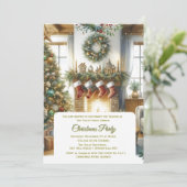 Invitation Salon et arbre de Noël de fêtes (Debout devant)